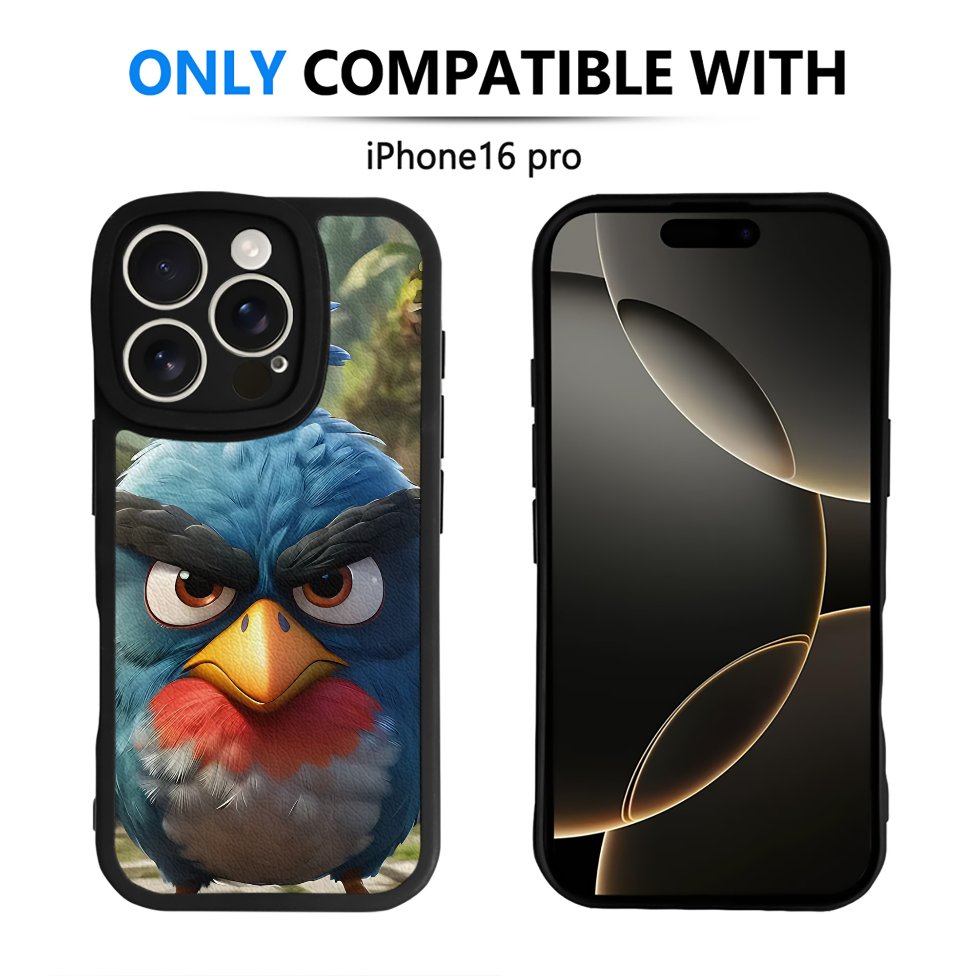 （画像用） Angry Birds アングリーバード 【iPhone 16シリーズ対応】シリコンスマホケース（レザー調） 材質：シリコン